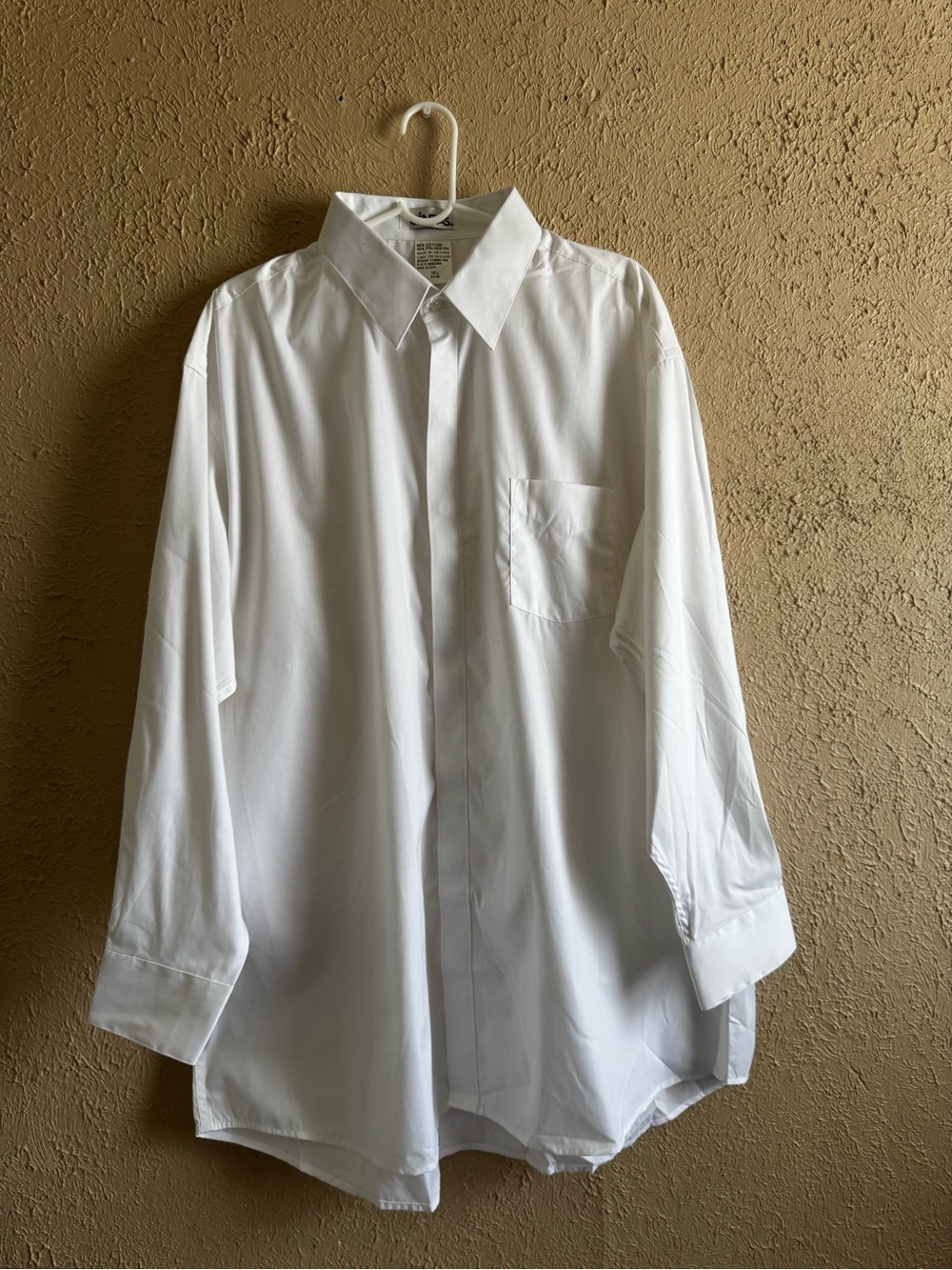 Men's White Dress Shirt with Chest Pocket